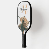 Hochlandportrait individuelle Name Pickleball Schläger (Links)