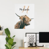 Hochlandportrait individuelle Name Poster (Heimbüro)