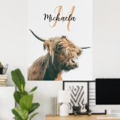 Hochlandportrait individuelle Name Poster (Heimbüro)