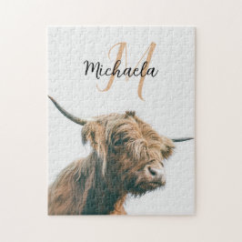 Hochlandportrait individuelle Name Puzzle