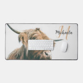 Hochlandportrait individuelle Name Schreibtischunterlage (Tastatur & Maus)