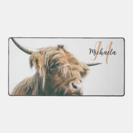 Hochlandportrait individuelle Name Schreibtischunterlage