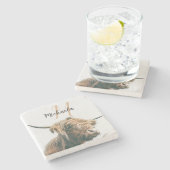 Hochlandportrait individuelle Name Steinuntersetzer (Seitenansicht)