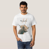 Hochlandportrait individuelle Name T-Shirt (Vorne ganz)