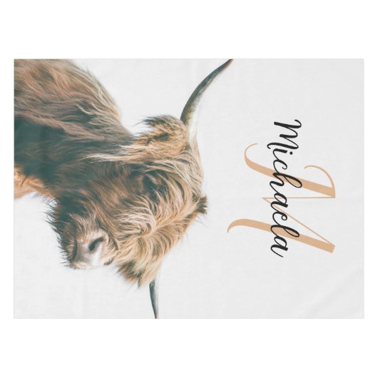 Hochlandportrait individuelle Name Tischdecke (Vorderseite (Horizontal))