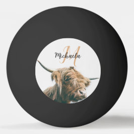 Hochlandportrait individuelle Name Tischtennisball