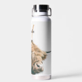 Hochlandportrait individuelle Name Trinkflasche (Rückseite)