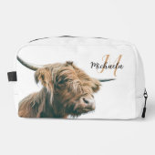 Hochlandportrait individuelle Name Waschbeutel (Vorderseite)