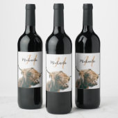 Hochlandportrait individuelle Name Weinetikett (Flaschen)