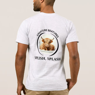 Hochlandrind beim Baden – planschend weiß T-Shirt