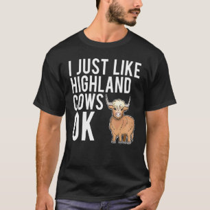Hochlandrind Kuh Langhaariges Schottisches Rind T-Shirt
