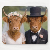 Hochlandrinder-Hochzeit Mousepad (Vorne)