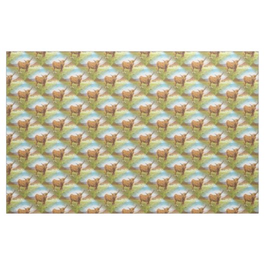 Hochlandstier Stoff (Fat Quarter (45,7 x 55,9 cm))