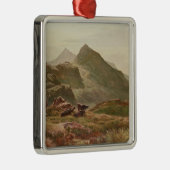 Hochlandszene Silbernes Ornament (Rechts)