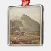 Hochlandszene Silbernes Ornament (Links)