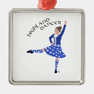 Hochlandtänzerin in Blau Silbernes Ornament
