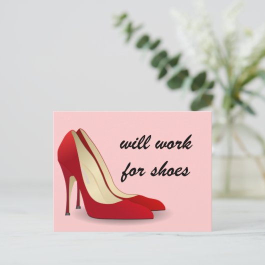 Hochmotiviert: Wird für Schuhe arbeiten (vielleich Postkarte (Stehend Vorderseite)