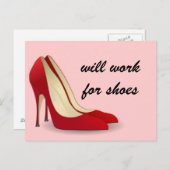 Hochmotiviert: Wird für Schuhe arbeiten (vielleich Postkarte (Vorne/Hinten)