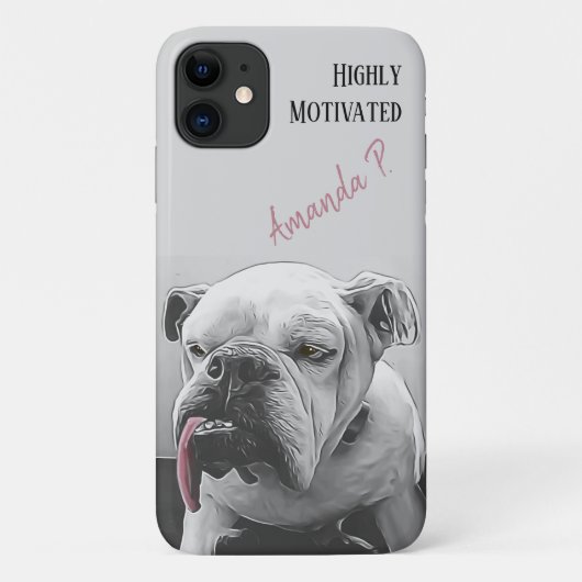Hochmotivierter Bulldog mit rosa Zunge Case-Mate iPhone Hülle (Rückseite)
