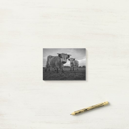 Hochparkkuh Mono Post-it Klebezettel (Auf Schreibtisch)