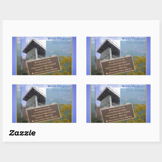 HOCHPUNKT WESTWESTVIRGINIEN - KNOB RECHTECKIGER AUFKLEBER (Blatt)