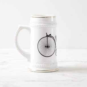 Hochrad Fahrrad Cartoon-Illustration Bierglas