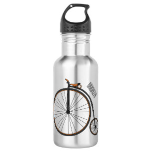 Hochrad Fahrrad Cartoon-Illustration Edelstahlflasche