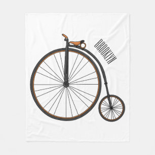 Hochrad Fahrrad Cartoon-Illustration Fleecedecke