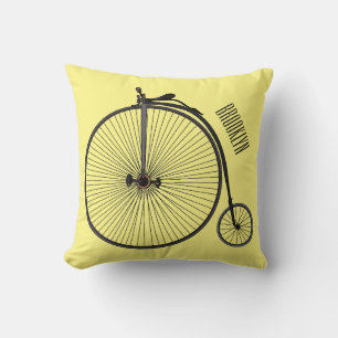 Hochrad Fahrrad Cartoon-Illustration Kissen
