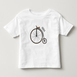 Hochrad Fahrrad Cartoon-Illustration Kleinkind T-shirt