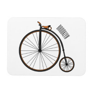 Hochrad Fahrrad Cartoon-Illustration Magnet