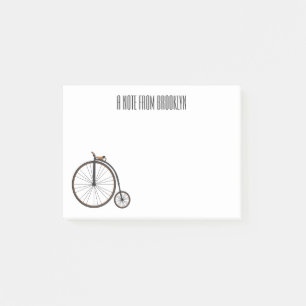 Hochrad Fahrrad Cartoon-Illustration Post-it Klebezettel