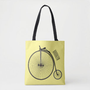 Hochrad Fahrrad Cartoon-Illustration Tasche