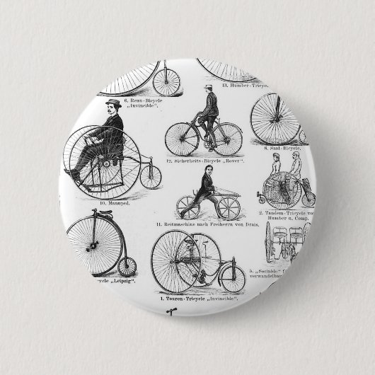 Hochrad Fahrrad Penny Farthing Button (Vorderseite)