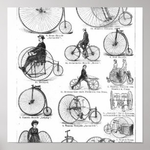Hochrad Fahrrad Penny Farthing Poster