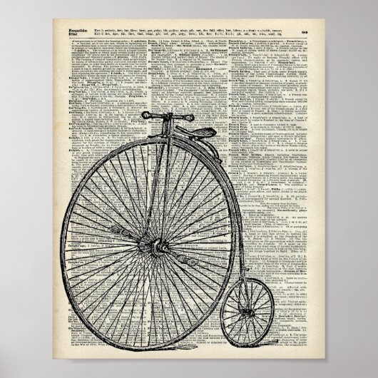 Hochrad-Fahrrad Poster (Vorne)