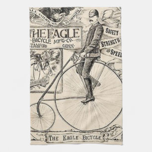 Hochrad Oldtimer-Victorian-Fahrrad-Werbung Geschirrtuch