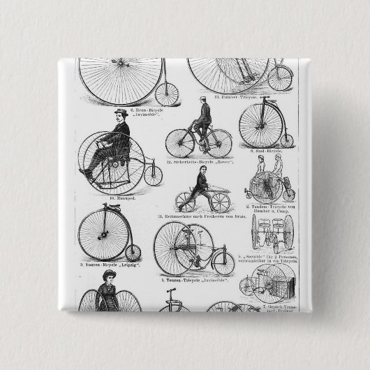 Hochrädriges Fahrrad Penny Farthing Button (Vorderseite)