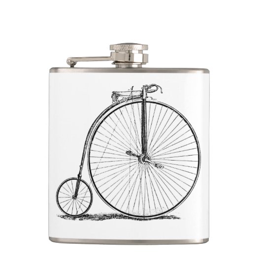 Hochrädriges Fahrrad Penny Farthing Flachmann (Vorderseite)