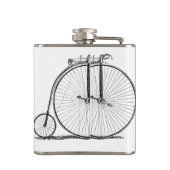Hochrädriges Fahrrad Penny Farthing Flachmann (Rückseite)