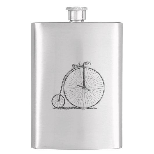 Hochrädriges Fahrrad Penny Farthing Flachmann (Vorderseite)