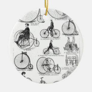Hochrädriges Fahrrad Penny Farthing Keramikornament