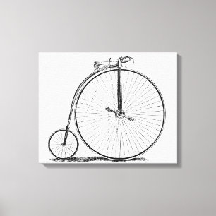 Hochrädriges Fahrrad Penny Farthing Leinwanddruck