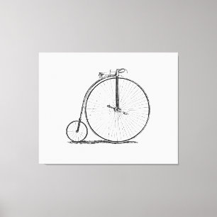 Hochrädriges Fahrrad Penny Farthing Leinwanddruck