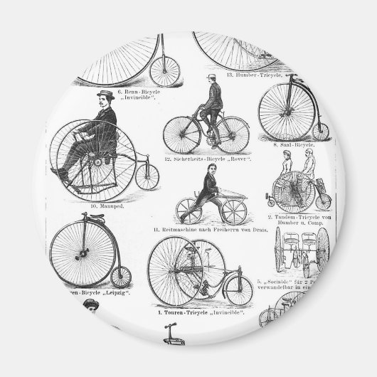 Hochrädriges Fahrrad Penny Farthing Magnet (Vorne)