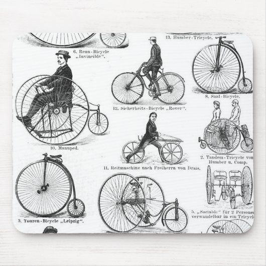 Hochrädriges Fahrrad Penny Farthing Mousepad (Vorne)