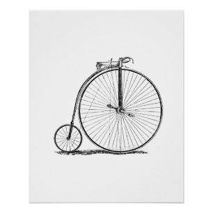 Hochrädriges Fahrrad Penny Farthing Poster