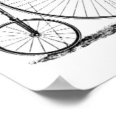 Hochrädriges Fahrrad Penny Farthing Poster (Ecke)