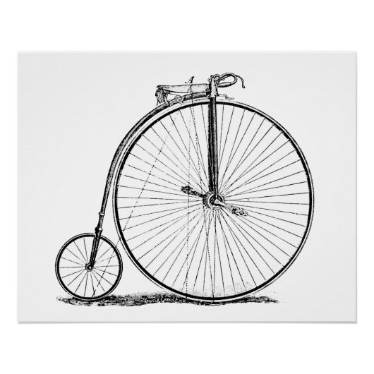 Hochrädriges Fahrrad Penny Farthing Poster (Vorderseite)