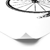 Hochrädriges Fahrrad Penny Farthing Poster (Ecke)